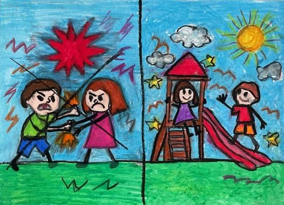 Wyniki konkursu plastycznego „Mój świat bez przemocy” grafika