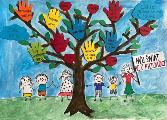 Wyniki konkursu plastycznego „Mój świat bez przemocy” grafika