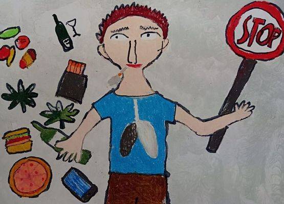 Nagrody w konkursie plastycznym: „STOP uzależnieniom” grafika